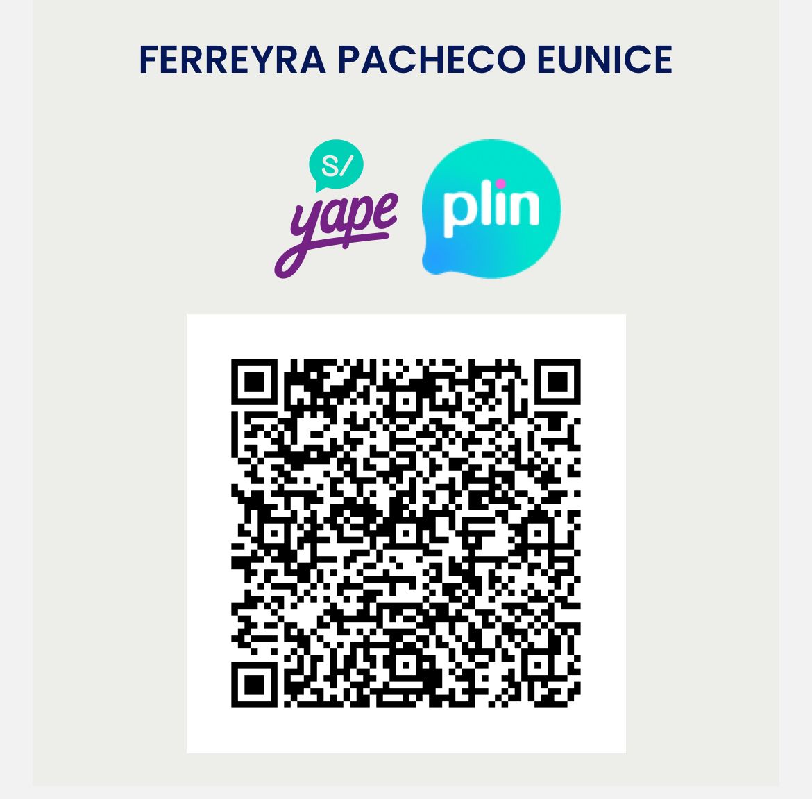 Código QR para realizar el pago por Yape o Plin a BICENTENARIX